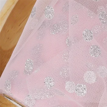 7cm * 10yards örme kurdele Rulo Pembe Kırmızı Glitter Nokta Bebek Kız Bantlar DIY noel hediyesi Paketi Deco 2019 3