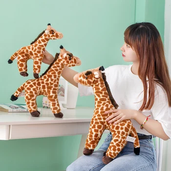 Gerçek Hayat Zürafa peluş oyuncaklar Sevimli Doldurulmuş hayvan Bebek Yumuşak Simülasyon Zürafa Bebek yatak odası dekoru doğum günü hediyesi çocuk oyuncağı