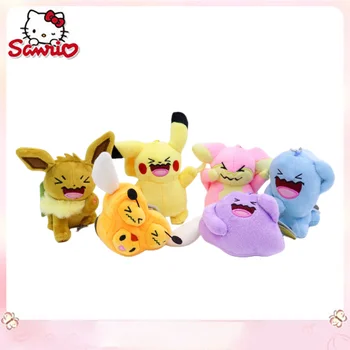 Anime Pokémon Şekil Peluş Pikachu Eevee Mewtwo Blastoise Snorlax Karikatür Yumuşak oyuncak bebekler Çanta Kolye Anahtarlık Çocuklar Hediye