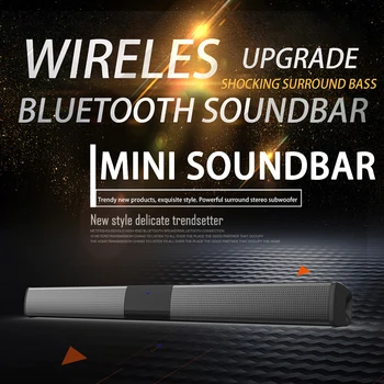 Soundbar kablosuz Bluetooth Ses kutusu Taşınabilir Güçlü Hoparlör 3D Stereo Ev Sineması Subwoofer Uzaktan Kumanda Desteği USB / TF 0