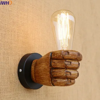 IWHD Reçine Yumruk led duvar lambası Eski Lampe yatak odası merdiven lambası Retro Edison duvar ışıkları fikstür aplik sağ veya sol 1