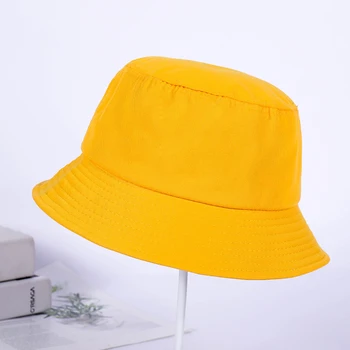 Harajuku Balıkçı Şapka Kadın Bahar Yaz Güneşlik Şapka Adam Şeker Renk Düz Üst Kova Şapka Kafa Açık Kova Kapaklar Yeni 5