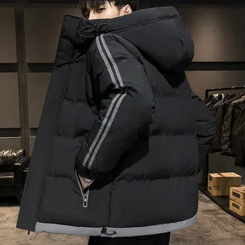 M-8XL Hoodies Erkekler kapitone ceket Kış Kalınlaşmak Sıcak Gevşek Ceket Vahşi Uzun Kollu Giyim Kore moda Giyim Yüksek Kalite 5