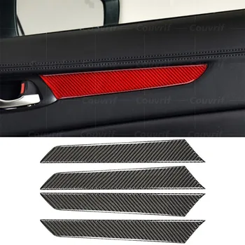 Karbon Fiber Kapak Kapı Paneli Trim Çıkartmalar dekorasyon çıkartması Mazda CX-5 KF CX5 2017-2020 Karbon Kapak Sticker Aksesuarları