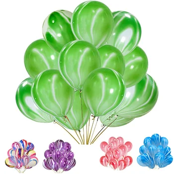 100 adet Mermer Akik Lateks Balon 10 İnç Boya Gökkuşağı Balonlar Düğün Bebek Doğum Günü Partisi Noel Süslemeleri