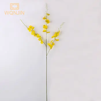 WQNJIN 86 cm Sarı Beyaz Ipek Simülasyon Dans Orkide Simülasyon Bitki Ev Oturma Odası Düğün Dekorasyon yapay çiçekler 5