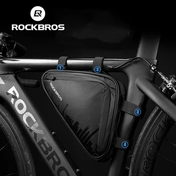 ROCKBROS Bisiklet Bisiklet Ön Çerçeve üçgen çanta Ultra tüp lamba Küçük Paket Onarım alet çantası Bisiklet Açık Spor Aksesuarı