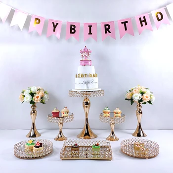 5 ADET Altın Ayna Yuvarlak Metal Kek Standı Düğün Doğum Günü Partisi Tatlı Cupcake Ayaklı Ekran Plakası Ev Dekor 5