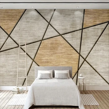 Özel Fotoğraf Duvar Kağıdı 3D Soyut Geometrik Çizgi Duvar Oturma Odası TV Kanepe Yatak Odası Ev Dekor Modern Sanat Fewsco Papel De Parede 1