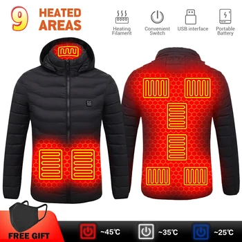 Isıtmalı Ceket Kış Erkekler USB ısıtma ceketleri Açık Kayak Termal Ceket don koruma giyimi Isıtmalı pamuklu ceket