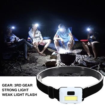 Mini COB Baş Fener Meşale su Geçirmez Far Far 3 Modları Açık Kamp Gece Balıkçılık İçin Lanterna LED 