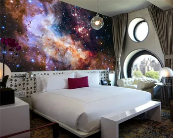 3D Muhteşem Galaxy fotoğraf duvar kağıdı Özel İpek Duvar Kağıdı Yıldızlı Gece duvar resmi Sanat Boyama Hoom dekor Çocuk Yatak Odası Oturma odası 2