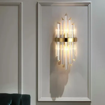 Modern Lüks led duvar Lambası Altın / Siyah Kristal Aplik İç Dekoratif Aydınlatma Oturma Odası Yatak Odası Koridor Loft merdiven lambası