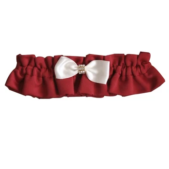 Düğün Aksesuarları Seksi beyaz Bowknot Gelinlik Jartiyer kırmızı saten Gelin Bacak Garters Kemer Kadın Elbise Dekorasyon Yüzük 