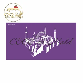 Yeni İslam Mimarisi Tasarım Kumaş Örgü Stencil DIY Kraliyet kremalı kek Kalıp Dantel Kek Sınır Şablon Kek Dekorasyon Araçları 1