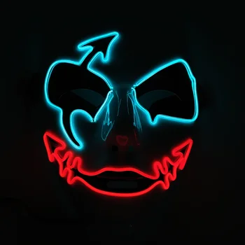 Parlayan Ok Yara İzi EL Tel Maskesi Korku Kostüm Aksesuarları Anonim Joker ışıklı Led maske Cadılar Bayramı Karnaval Cosplay İçin