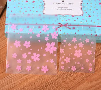 500 adet Kalınlaşmak Zımpara Sakura DIY El Yapımı sabun kendinden yapışkanlı çanta, Düğün şeker çantası, hediye takı çikolata bisküvi paketi çantası 4