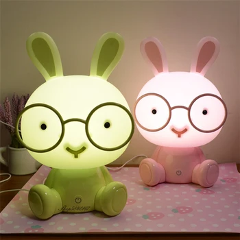 Iskandinav Ins Led Gece Lambası Yaratıcı Karikatür Tavşan masa lambası çocuk Hediye için yatak odası lambası ışıkları USB Dokunmatik Sensör Gece Lambası