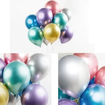 10/20/30 adet Metalik Lateks Helyum Balon Doğum Günü Partileri Süslemeleri Yetişkin Dekor Anniversaire Düğün Parti Malzemeleri Balon 0