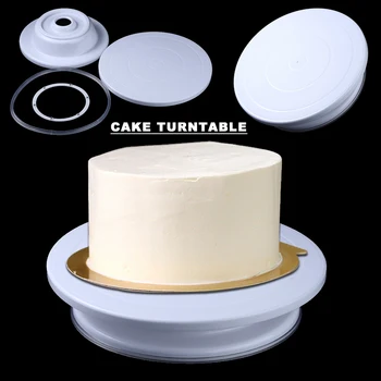 28cm DIY Kek Yapma Pikap Standı Plastik El Dönen Kek Standı Düğün Doğum Günü Pastası Dekorasyon İçin Döner Ekran