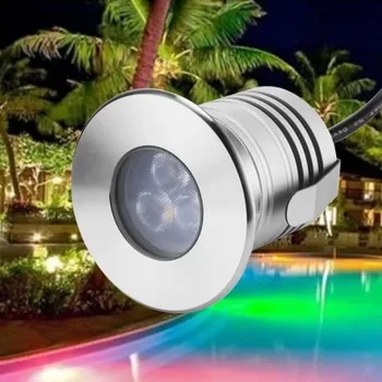 10 ADET / takım 12V 3W IP68 su geçirmez LED Sualtı Lamba 3W Spa sauna Göl Yard Gölet çeşmesi Ampul Renkli yüzme havuz aydınlatması