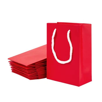10 adet Kraft Kağıt Dikdörtgen Torbalar hediye keseleri Alışveriş Çantaları Naylon İplik ile Düğün Parti Şeker Takı Ambalaj Poşetleri