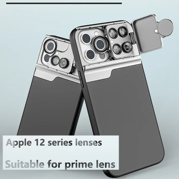 C1FB 5 in 1 Telefon Lensler 2X Telefoto Balıkgözü Lens 10X 20X Makro Lens ile Uyumlu Akıllı Telefon 12/12 Mini/12 Pro/12 Pro Max 1