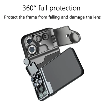 C1FB 5 in 1 Telefon Lensler 2X Telefoto Balıkgözü Lens 10X 20X Makro Lens ile Uyumlu Akıllı Telefon 12/12 Mini/12 Pro/12 Pro Max 2