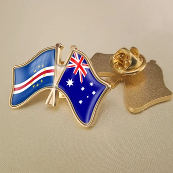 Cape Verde ve Avustralya çapraz çift dostluk bayrakları broş rozetleri yaka İğneler