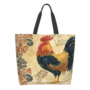 Vintage Çiftlik Evi Tuval Tote Çanta Kadınlar için Haftasonu Mutfak Kullanımlık Bakkal Torbaları Toplu Büyük Rahat Alışveriş omuz çantası