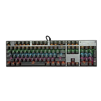 KX4A Retro Mekanik Oyun Klavyesi 104 Tuşları Kablolu USB Oyun Klavyesi Gökkuşağı Arkadan Aydınlatmalı, Anti-Gölgelenme, Tak ve Çalıştır