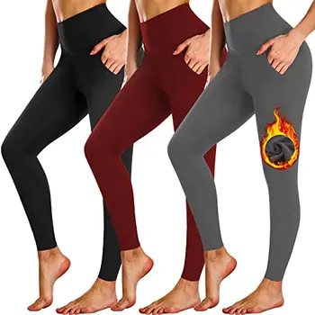 YENİ Termal Polar Astarlı Tayt Cepler ile Kadınlar için Yüksek Belli Karın Kontrol Termal Egzersiz Termal Yoga Sıcak Pantolon Tutmak 0