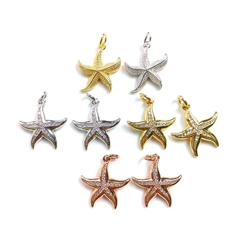 5 adet Gül Altın Gümüş Renk Okyanus Denizyıldızı Şekli kolye uçları Dıy Kadınlar Kızlar İçin Bilezik Kolye Takı Yapımı Plaj Trend