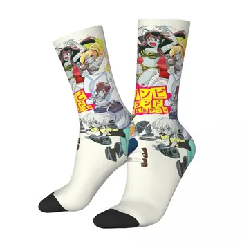Komik Çılgın Çorap Erkekler için Kopya Hip Hop Harajuku Zombi Land Saga Zombi Animasyon Desen Baskılı Erkek Ekip varis çorabı