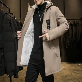 Erkek Casual Uzun Ceket ve Mont Güzel Kapşonlu Streetwear Hip Hop Rüzgarlık Dış Giyim Boyutu M-4Xl 10 Seçenekleri Ceket İnce ve Kalın