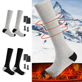2022 Elektrikli Isıtmalı Çorap Çizme Ayak İsıtıcı Usb Şarj Edilebilir Isıtma ayak ısıtıcı Anti-soğuk Kış spor çoraplar 0