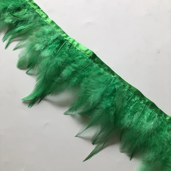 10 Metre Derinliğinde Yeşil Horoz Tüyleri Saçak Trim Toptan Tüy 10-15CM Genişlik Tavuk Tüyleri Cadılar Bayramı Elbise Dikiş Şeritler 0