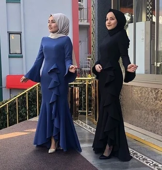 Müslüman Moda uzun elbise İslam Kadın Elbise Fas Kaftan Türk Giyim Abaya Güz Orta Dubai Suudi Arabistan Vestidos Yeni