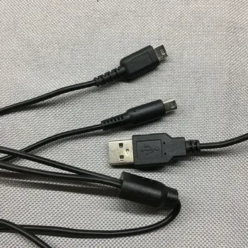 2 in 1 Çift Bağlantı USB Veri şarj kablosu NintendoDS Lite + YENİ 3DS 3DSLL 3DSXLNDSI 3