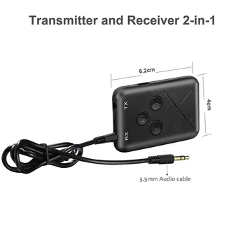 Ses Kablosu Stereo Müzik Alıcısı Adaptörü 1 Bluetooth 5.0 Verici Kablosuz 3.5 mm Jack Ses 2 TV Araç İçin  1