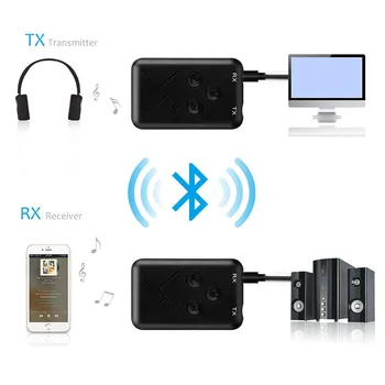 Ses Kablosu Stereo Müzik Alıcısı Adaptörü 1 Bluetooth 5.0 Verici Kablosuz 3.5 mm Jack Ses 2 TV Araç İçin  2