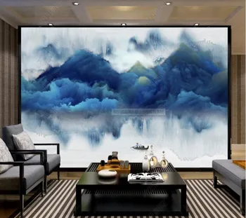 Papel de parede Yeni Çin Sanatsal Anlayışı Mürekkep Manzara 3d duvar kağıdı, yatak odası KTV bar duvar duvar dekor