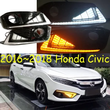 Civic için araba aksesuarları gündüz işık 2016 2017 2018 LED DRL far Honda Civic için sis lambası 0