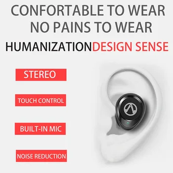 Taşınabilir Mini TWS Bluetooth 5.0 Kulaklık Süper Bas Ses Kablosuz müzik kulaklıkları Su Geçirmez Dokunmatik Kontrol Çift Çağrı Kulaklık 4