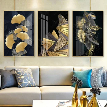 Triptik Nordic Dekorasyon Altın Yaprak elmas boyama kitleri, tam yatıyordu elmas nakış tam kare yuvarlak matkap mozaik,