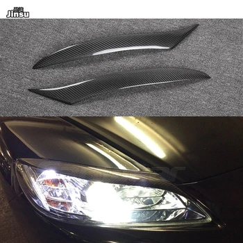 Fiber cam mat siyah astar Farlar Kaşları Göz Kapakları Çıkartmalar Mazda RX8 2008-2012 Karbon fiber Ön Far Kaş