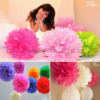 29 Renk mevcut!! Kağıt pompons tatil dekorasyon 12 inç(30cm) 30piece/çok DIY kağıt çiçek gül topu pembe Doku ışık 