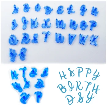 DIY Alfabe Numarası Mektup Kek Kalıp 3D Çerez Bisküvi Damga Embosser Kesici