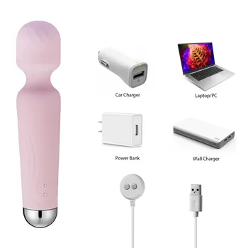 Güçlü Çok Hızlı Aydınlatmak AV Sihirli Değnek Vibratörler Kadınlar için Vücut Masajı Klitoris Teşvik seks çiftler için oyuncaklar 4