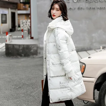 Kadın Kış Kalınlaşmak Sıcak Parkas Lüks Zarif Moda Orta Uzunlukta Ceket Elbise Kadın Pamuk Rahat Uzun Kapşonlu Tatlı Ceket 5